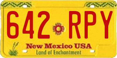 NM license plate 642RPY