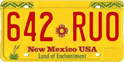 NM license plate 642RUO
