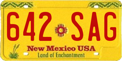 NM license plate 642SAG