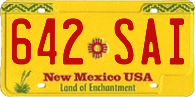 NM license plate 642SAI