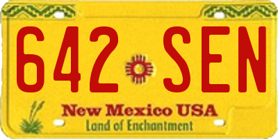 NM license plate 642SEN