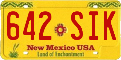 NM license plate 642SIK