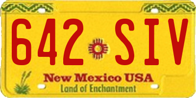 NM license plate 642SIV