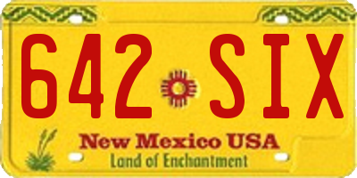 NM license plate 642SIX