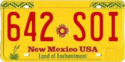 NM license plate 642SOI
