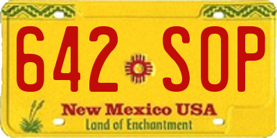 NM license plate 642SOP