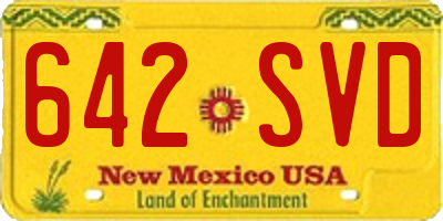 NM license plate 642SVD