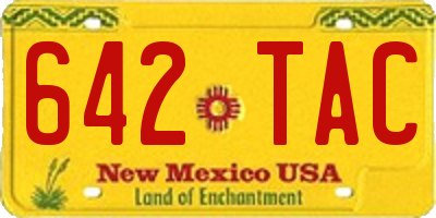 NM license plate 642TAC