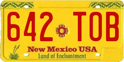 NM license plate 642TOB