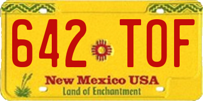 NM license plate 642TOF