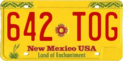 NM license plate 642TOG
