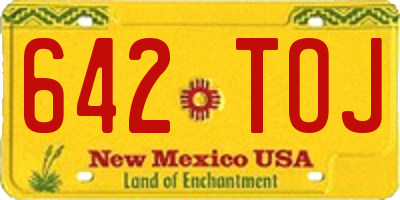 NM license plate 642TOJ
