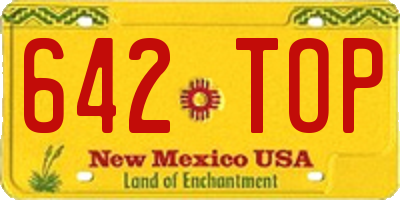 NM license plate 642TOP