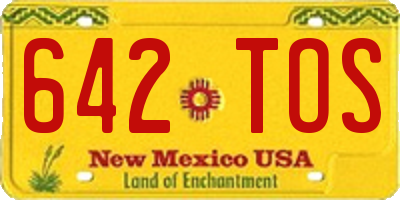 NM license plate 642TOS