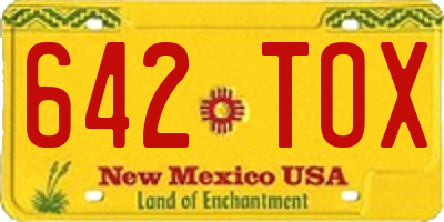 NM license plate 642TOX