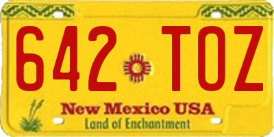 NM license plate 642TOZ