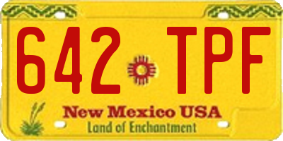 NM license plate 642TPF