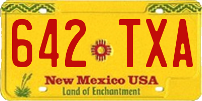 NM license plate 642TXA