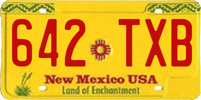 NM license plate 642TXB