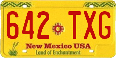 NM license plate 642TXG