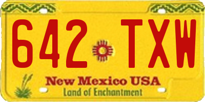NM license plate 642TXW