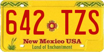 NM license plate 642TZS