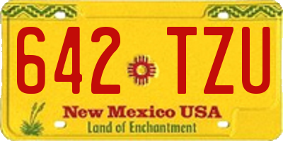 NM license plate 642TZU