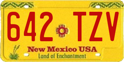 NM license plate 642TZV