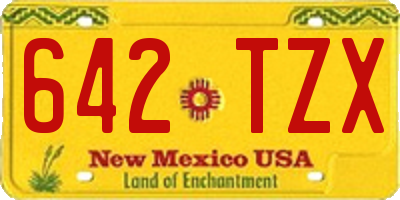 NM license plate 642TZX