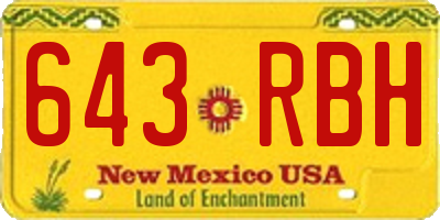NM license plate 643RBH