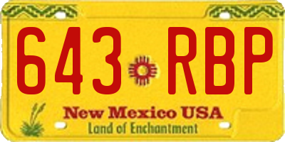 NM license plate 643RBP