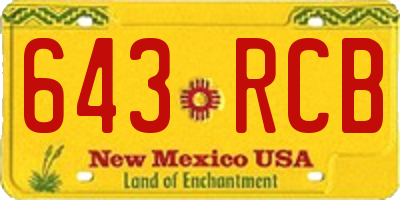 NM license plate 643RCB