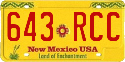 NM license plate 643RCC
