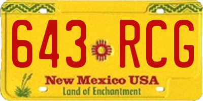 NM license plate 643RCG