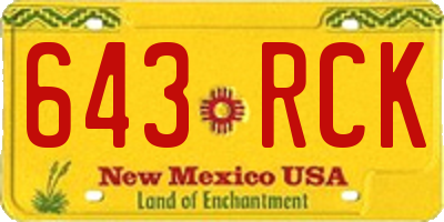 NM license plate 643RCK