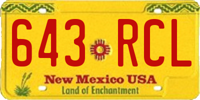 NM license plate 643RCL