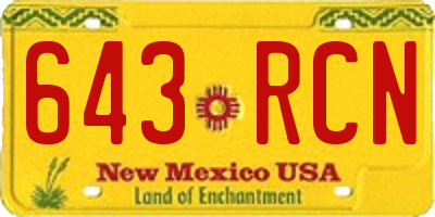 NM license plate 643RCN