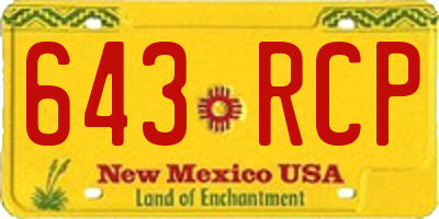NM license plate 643RCP