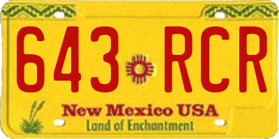 NM license plate 643RCR