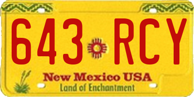 NM license plate 643RCY