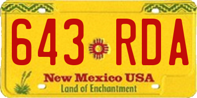 NM license plate 643RDA