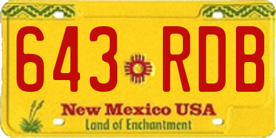 NM license plate 643RDB