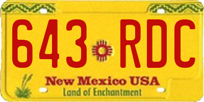 NM license plate 643RDC