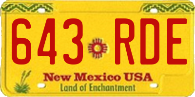 NM license plate 643RDE