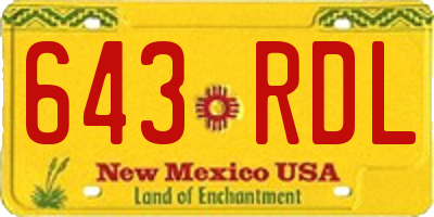 NM license plate 643RDL