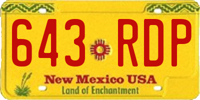 NM license plate 643RDP