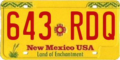 NM license plate 643RDQ