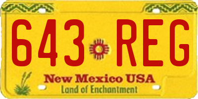 NM license plate 643REG