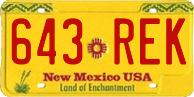 NM license plate 643REK