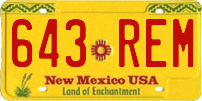 NM license plate 643REM